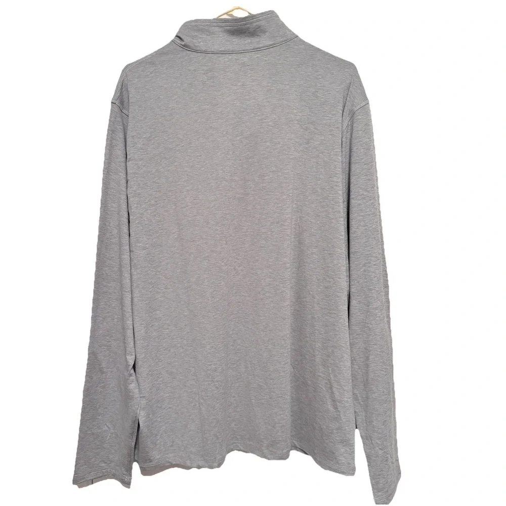 Members Mark Gray Knit Quarter Zip Long Sleeve Active Pullover Mens XL